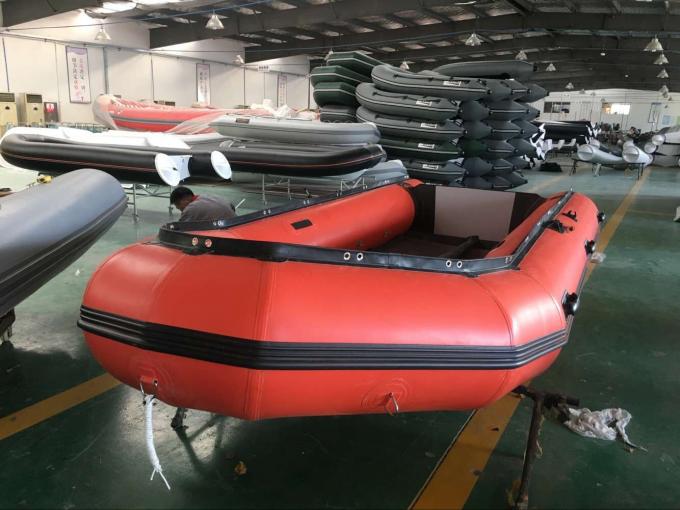 Orange Color Hypalon Foldable Inflatable Boat Aluminum Floor 470cm