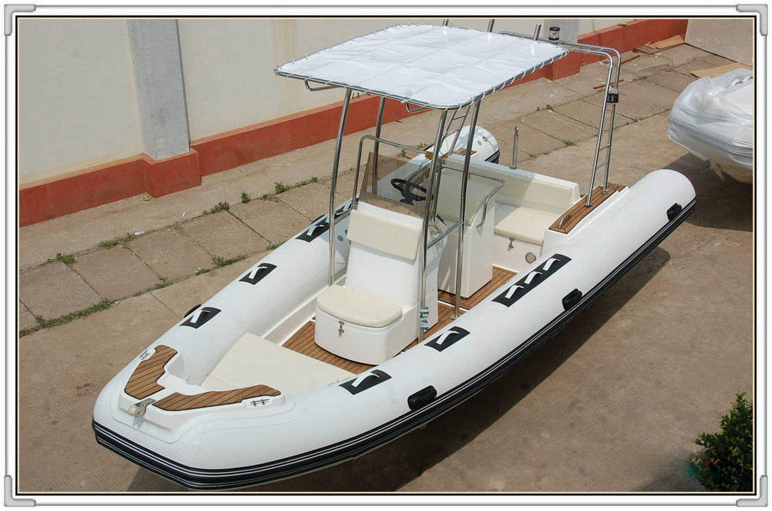 Comfortable White color Towable Inflatable River Boats RHIB Boat 5.8m