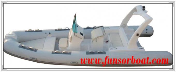 Orange / White Hunting / Fishing RHIB Inflatable RIB Boats With Motors ...