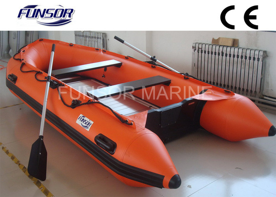 China Marine Aluminum Floor Inflatable Rescue Boat Orange For 6 Person supplier