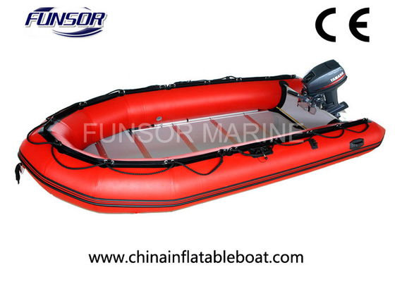 China Large Rubber Inflatable Rescue Boat Six Person Inflatable Boats With Plywood Floor supplier