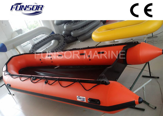 China Heavy Duty Large Foldable Inflatable Boat 10 Person With 5 Chambers Orange color supplier