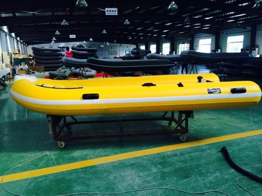 China Handcrafted 6 Person 1.2mm PVC Inflatable RIB Boats Yellow CE / ISO supplier