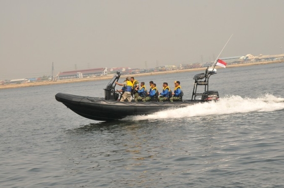 China Big 9m Fiberglass Army Military Inflatable Boats 17 Person With Hypalon Tube supplier