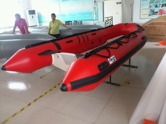 China Small 0.9mm PVC Rigid Hull Inflatable Boat 6 Person With Front Locker supplier