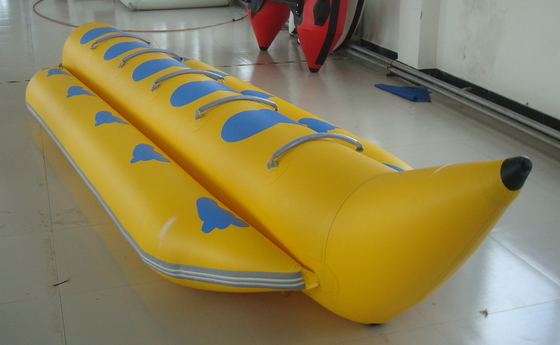 China Yellow PVC Single Tube Inflatable Banana Boat For Water Sports supplier
