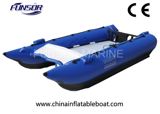 China Adult Blue 30HP High Speed Inflatable Boats With Aluminum Floor supplier