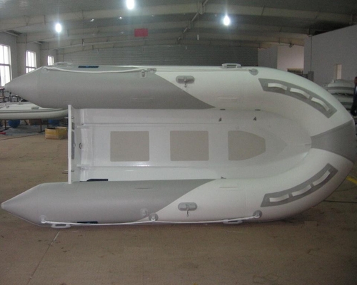 China Deep V Aluminum RIB Boat PVC Inflatable Boats 6 Person With Foot pump supplier
