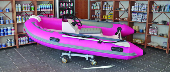 China Semi - FRP Inflatable RIB Boats Tube 3.3 Meter Length Pink Color supplier