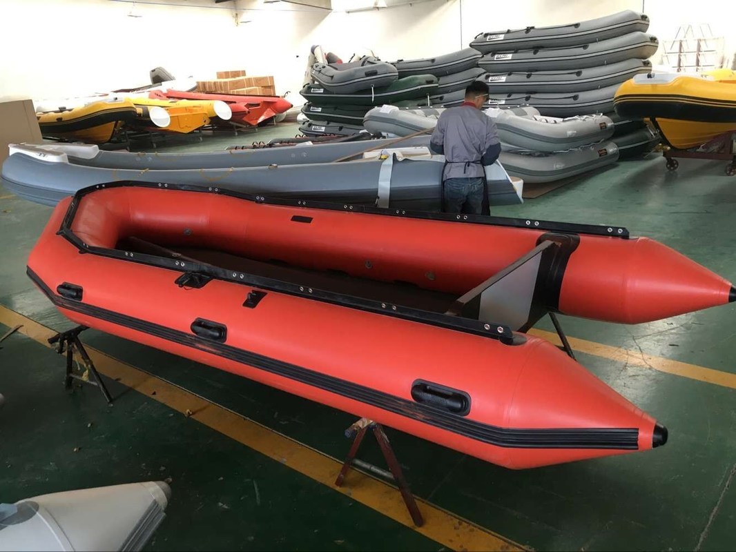 Color Hypalon Foldable Inflatable Boat Aluminum Floor For Rescue