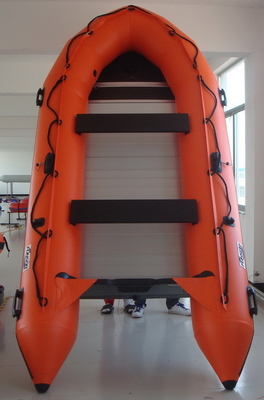 Marine Aluminum Floor Inflatable Rescue Boat Orange For 6 Person supplier