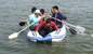 White And Blue 2.9m Four Person Foldable Inflatable Boat With CE Approved supplier
