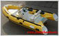 Yellow 14ft Fiberglass RIB Inflatable Rescue Boat With Outboard Motor supplier